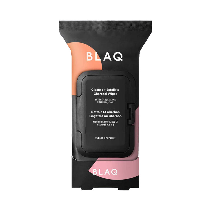 BLAQ pack front showing 25 cloths for convenient cleansing
