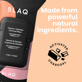 BLAQ textured side detail demonstrating gentle exfoliation benefit for skin renewal