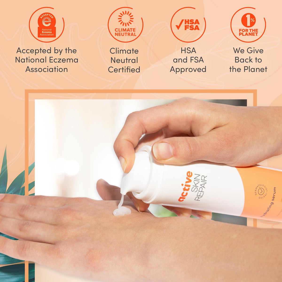 BLDG ACTIVE applying serum to face for immediate hydration and smooth skin benefit