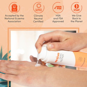 BLDG ACTIVE applying serum to face for immediate hydration and smooth skin benefit