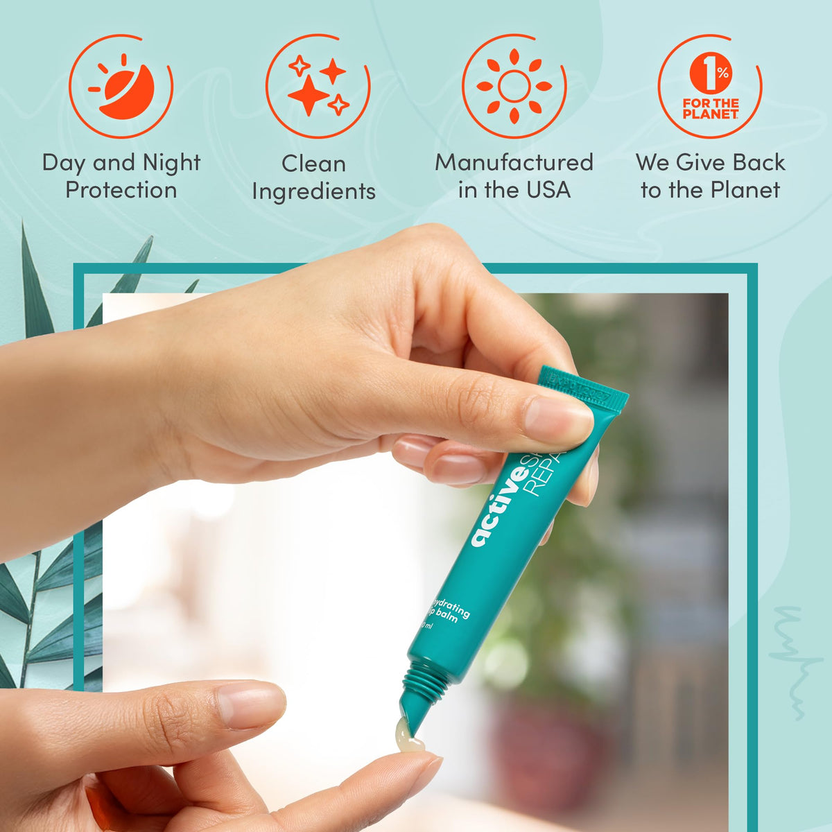 BLDG ACTIVE application on lips showing lightweight coverage and visible moisture benefit