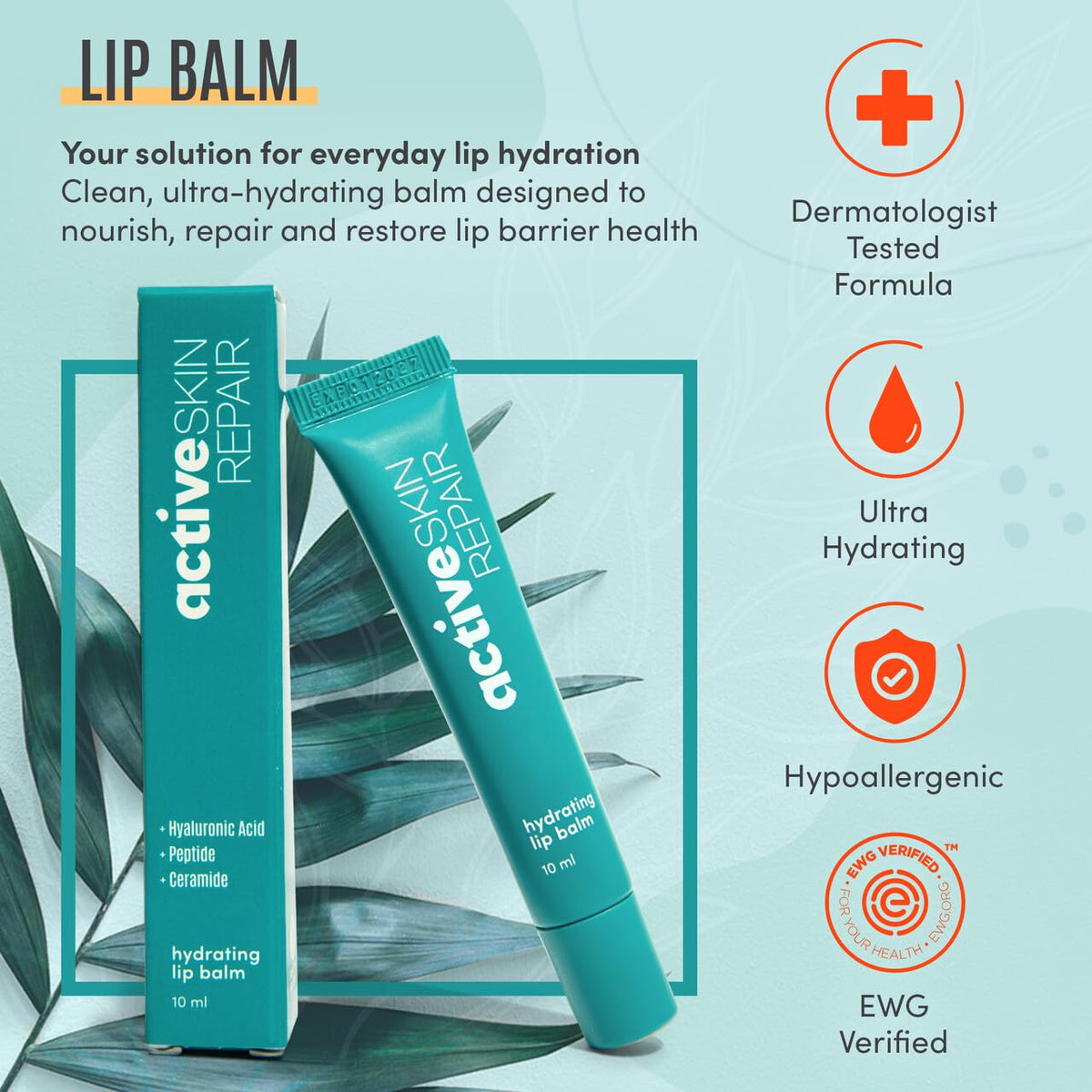 BLDG ACTIVE open cap with balm texture visible and smooth finish for instant hydration