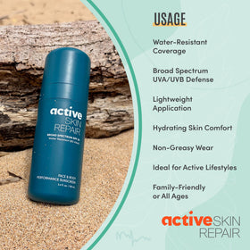 BLDG ACTIVE applying to face showing non-greasy finish benefit