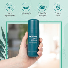 BLDG ACTIVE close-up of natural ingredients highlighting gentle formula