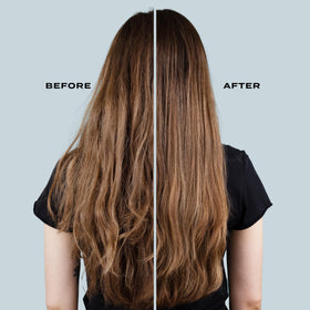 Bleach London before and after hair results, shows improved strength and smoothness