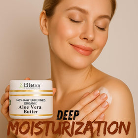 Bless International open jar texture close-up highlighting creamy spreadability