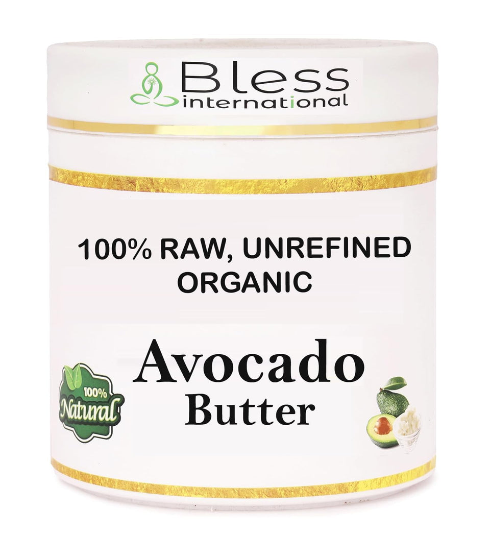 Bless International front packaging showing pure avocado butter benefits