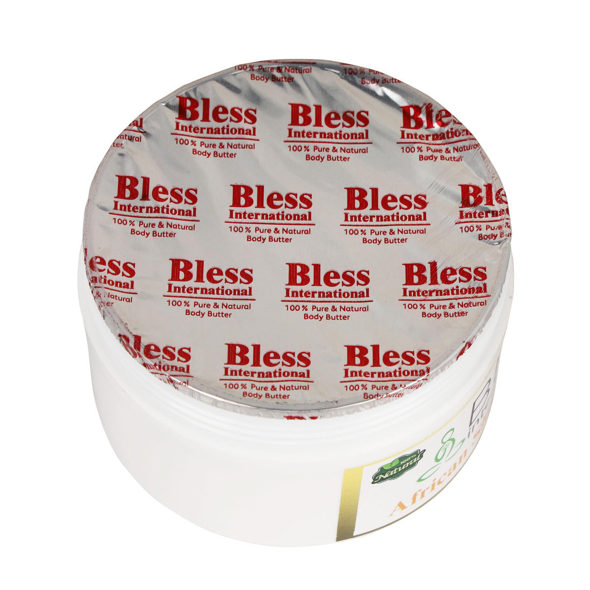 Bless International hand holding jar to show 1 lb scale and convenient size benefit