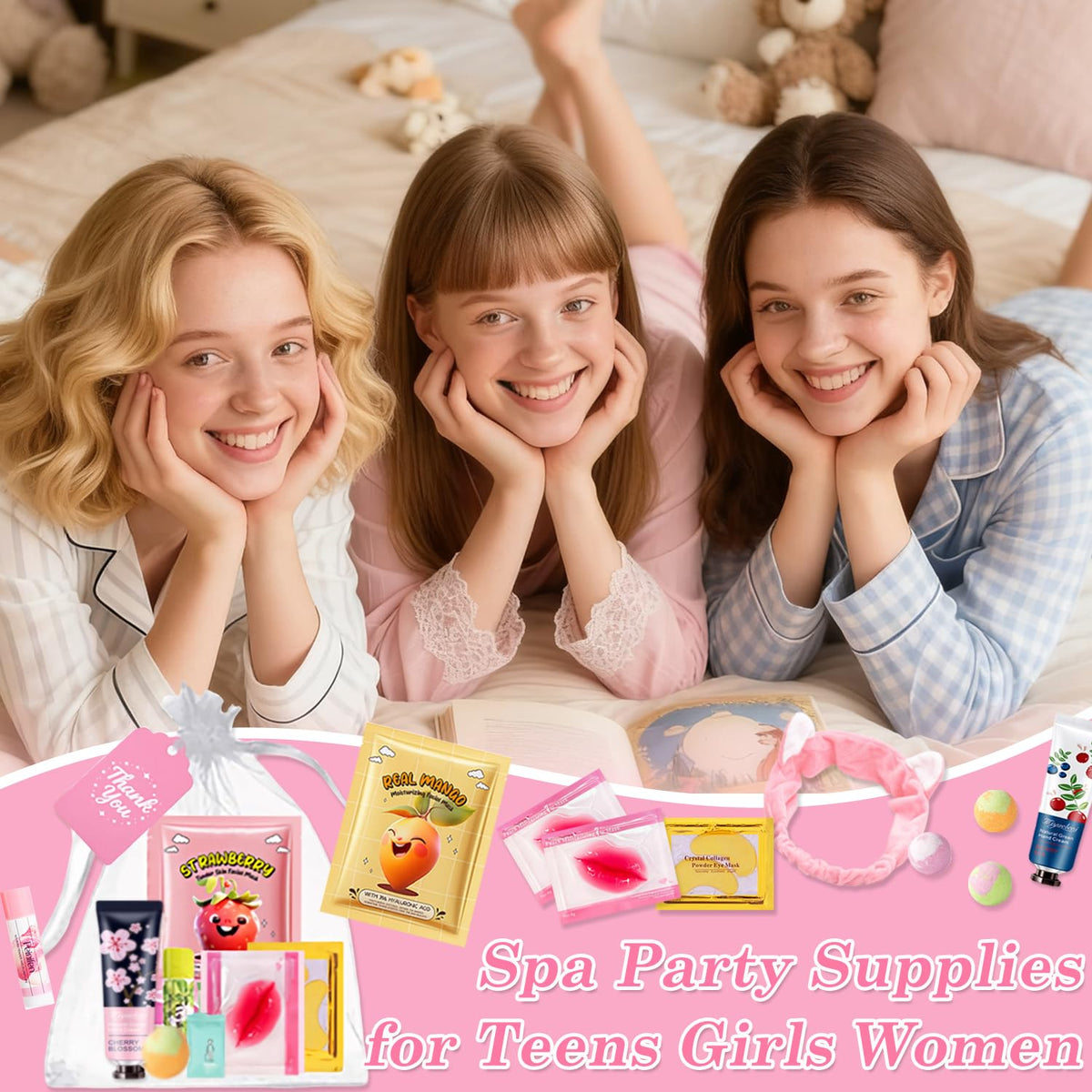 BliBling pink hair bands and ties set demonstrating styling convenience