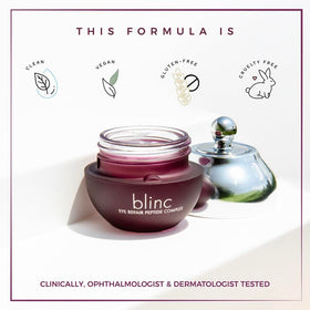blinc application under eye demonstrating depuffing massage benefit