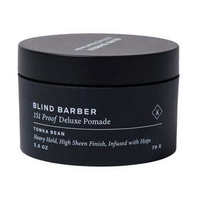 Blind Barber jar front view showing label and compact size for easy storage