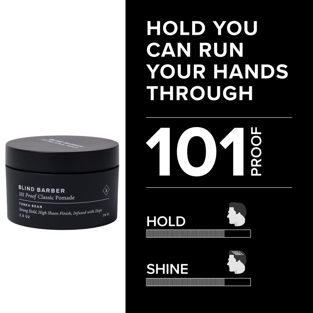 Blind Barber pomade on hands being warmed, demonstrates smooth application