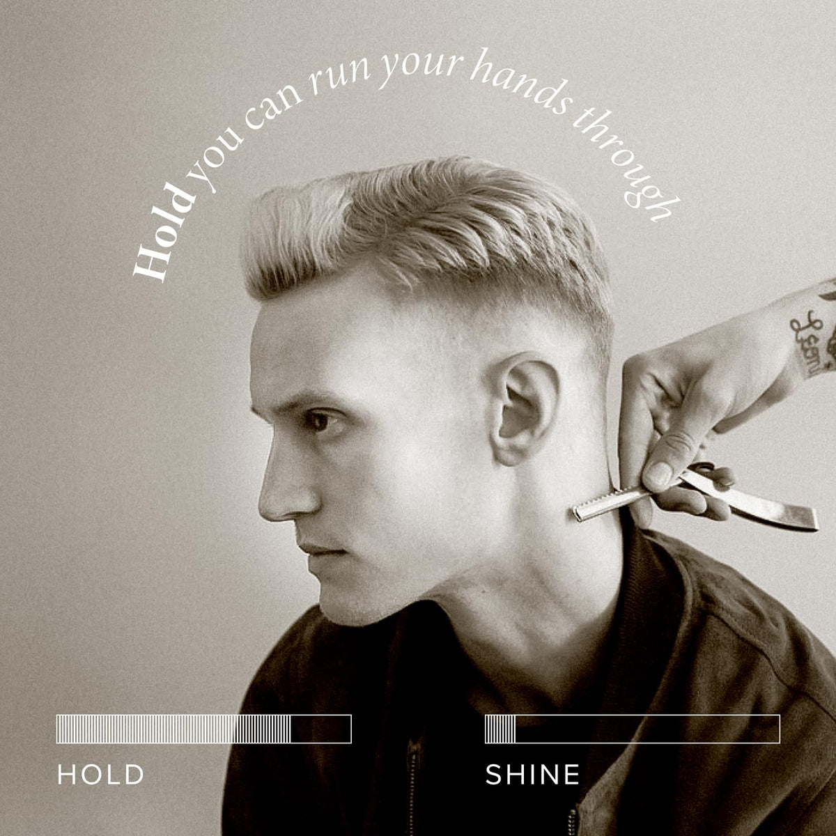 Blind Barber pomade before and after styling demonstrating matte, textured finish benefit