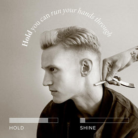 Blind Barber pomade before and after styling demonstrating matte, textured finish benefit