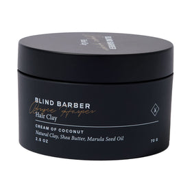 Blind Barber jar front view showing branding and 2.5 oz size for clear identification