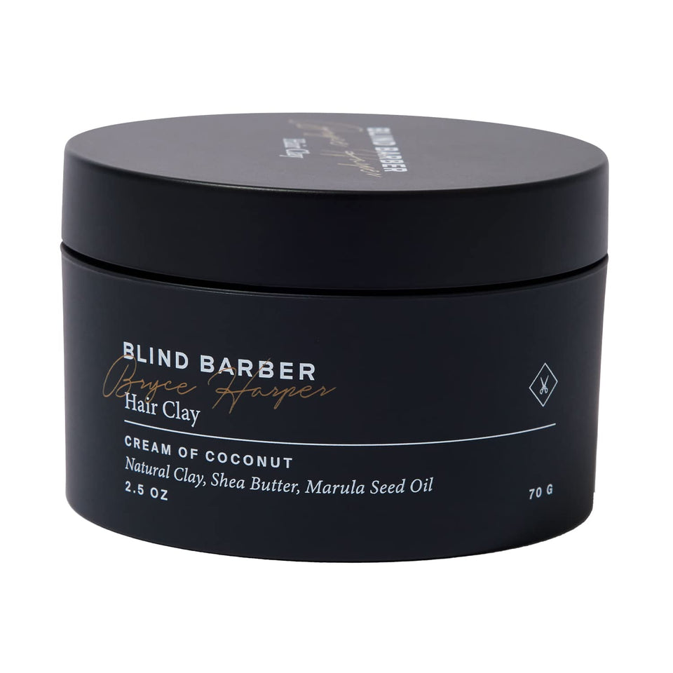 Blind Barber jar front view showing branding and 2.5 oz size for clear identification