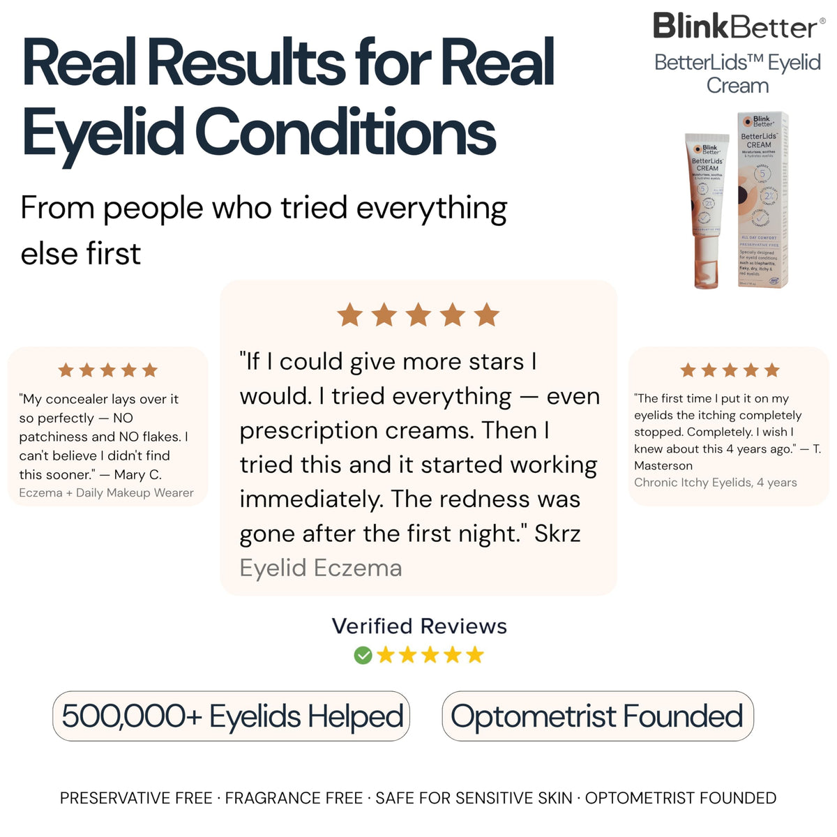 BlinkBetter on a bedside table in a skincare routine scene suggesting daily morning and night use