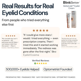 BlinkBetter on a bedside table in a skincare routine scene suggesting daily morning and night use