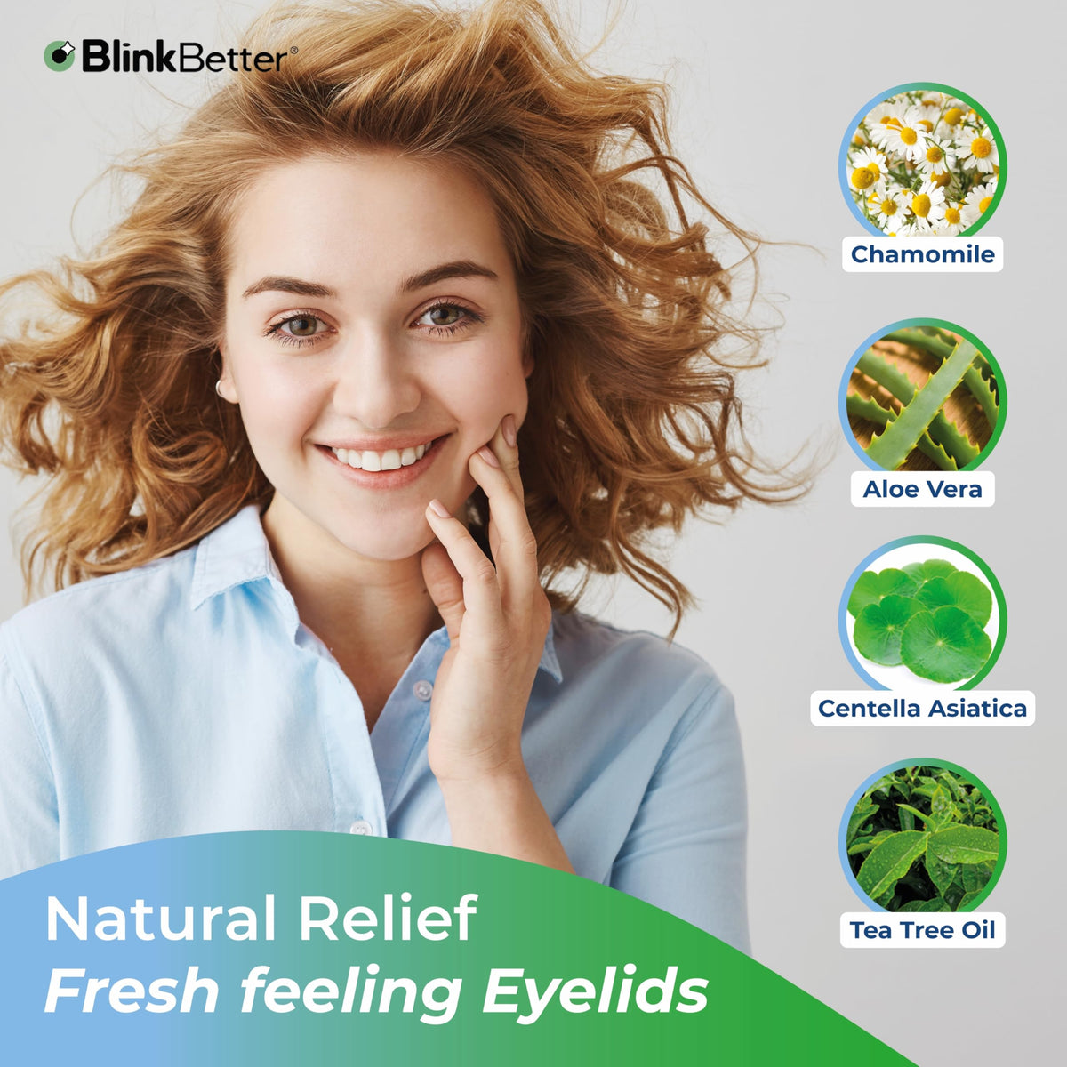 BlinkBetter wipes in hand showing individual wipe size and pack scale for portability