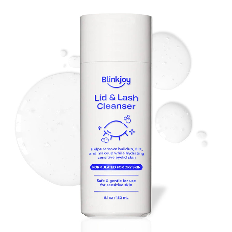 Blinkjoy front packaging showing bottle and clear branding; calming daily hygiene benefit