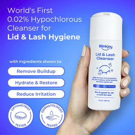 Blinkjoy texture close-up illustrating creamy gel consistency and gentle spreadability benefit