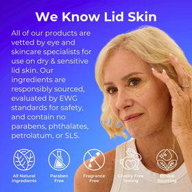 Blinkjoy label close-up highlighting ingredients and fragrance-free benefit