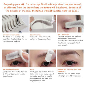 Bliss and Beyond USA lifestyle image of woman applying eyebrow stickers quickly