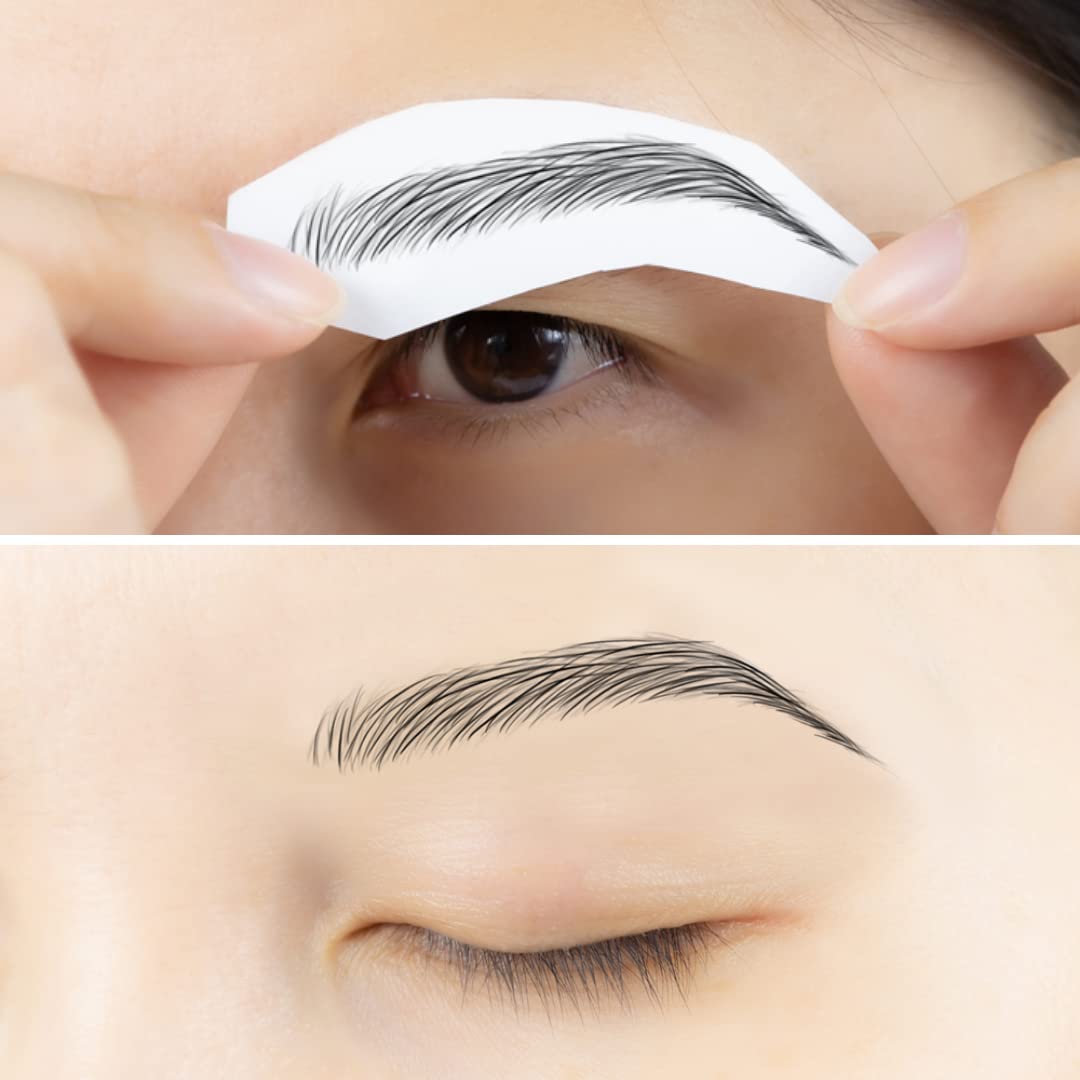 Bliss and Beyond USA close-up of eyebrow sticker texture showing realistic hair strokes