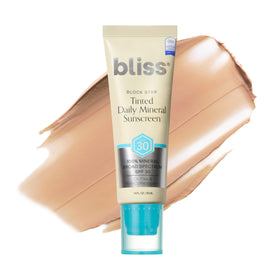 Bliss Block Star front packaging showing SPF 30 and universal tint benefits