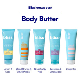 Bliss body butter inside travel bag ready for moisturized skin on-the-go