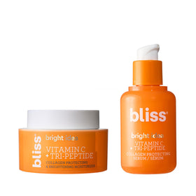 Bliss front packaging of duo showing brightening benefits and clean design