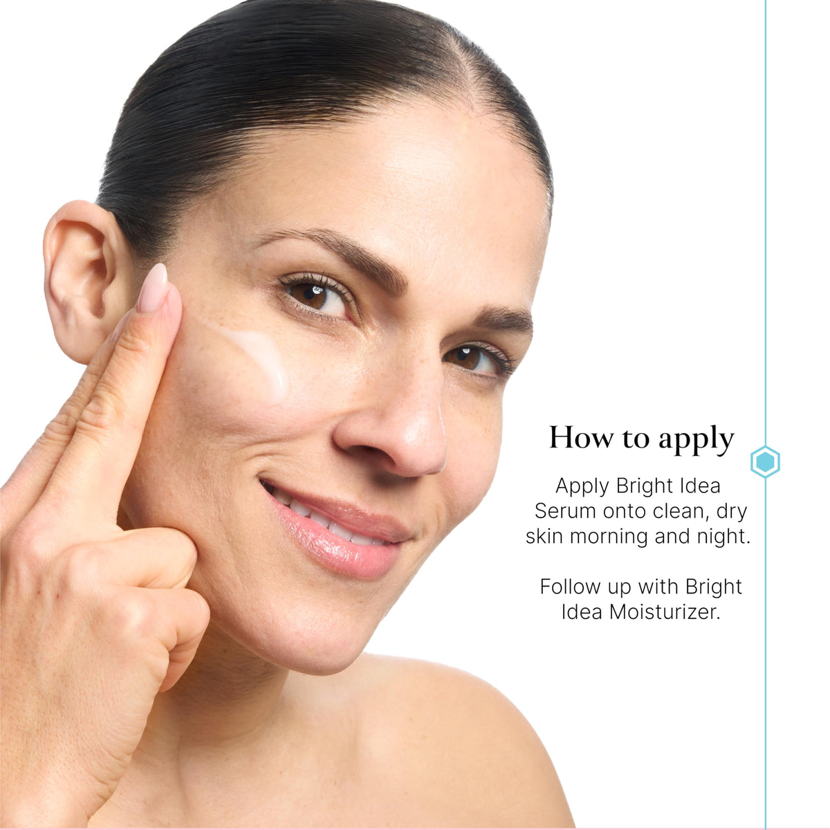 Bliss moisturizer spread on skin highlighting dewy finish and hydration