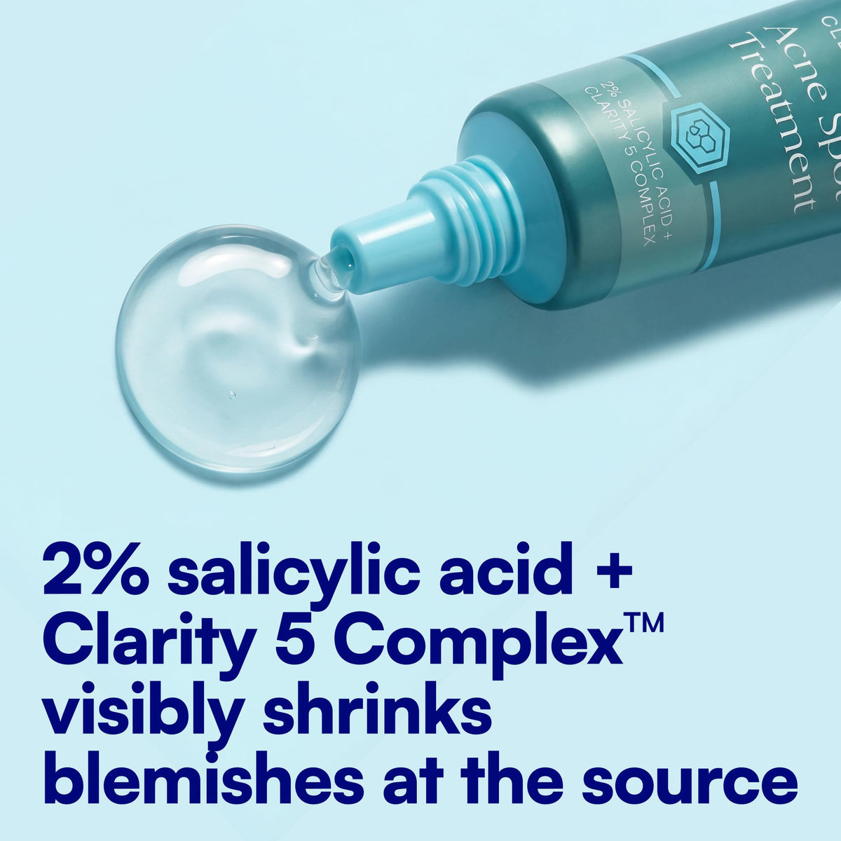 Bliss illustrated before and after blemish reduction, visible redness reduction benefit