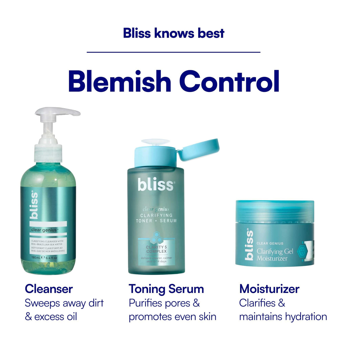Bliss before and after skin comparison indicating smoother, refined texture