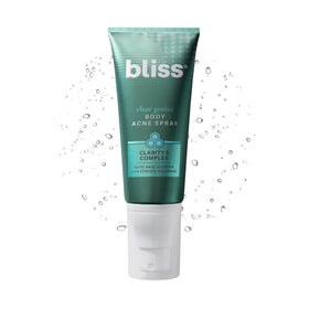 Bliss front packaging showing bottle and branding for clear body acne