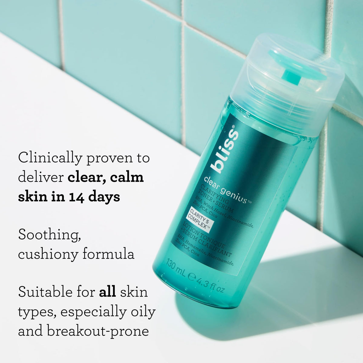bliss ingredients hero with niacinamide and salicylic acid clarity benefits