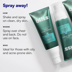 Bliss mist being applied to a back demonstrating easy post-workout use