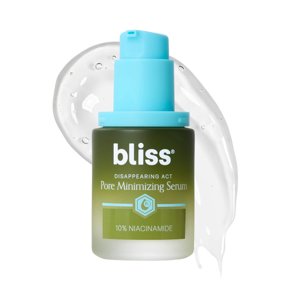 Bliss front bottle showing label and compact 1 fl oz size benefit
