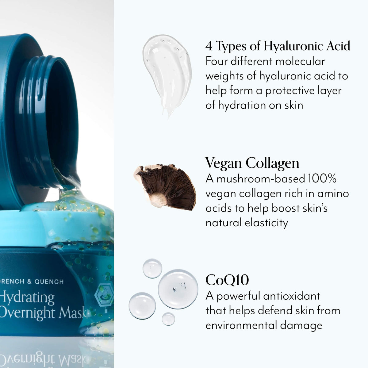 Bliss detailed CoQ10 beads in gel showing antioxidant support and activation