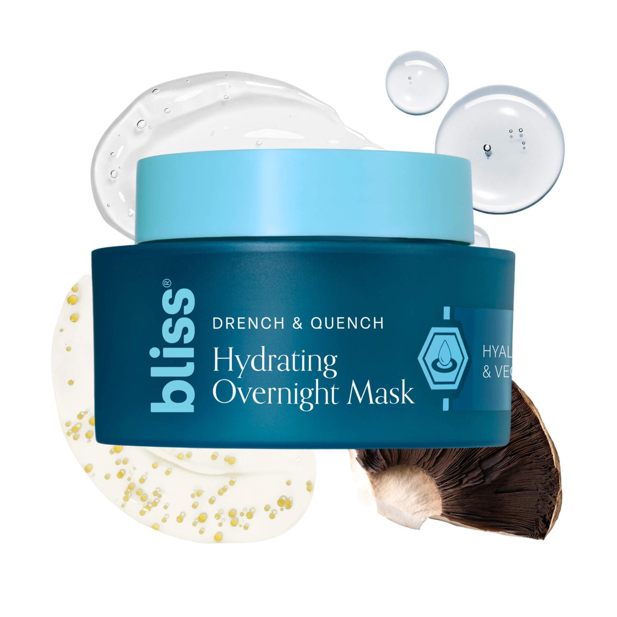 Bliss jar front view showing product and clear jelly mask benefit hydrating