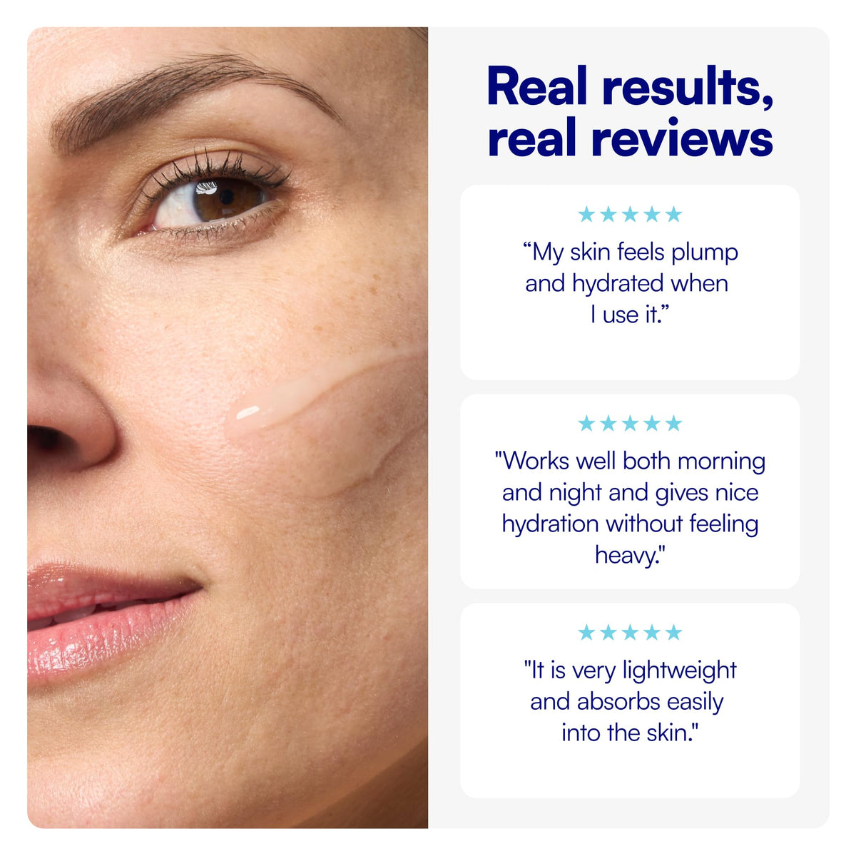 Bliss ingredient label showing hyaluronic acid and amino acids benefit