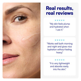 Bliss ingredient label showing hyaluronic acid and amino acids benefit