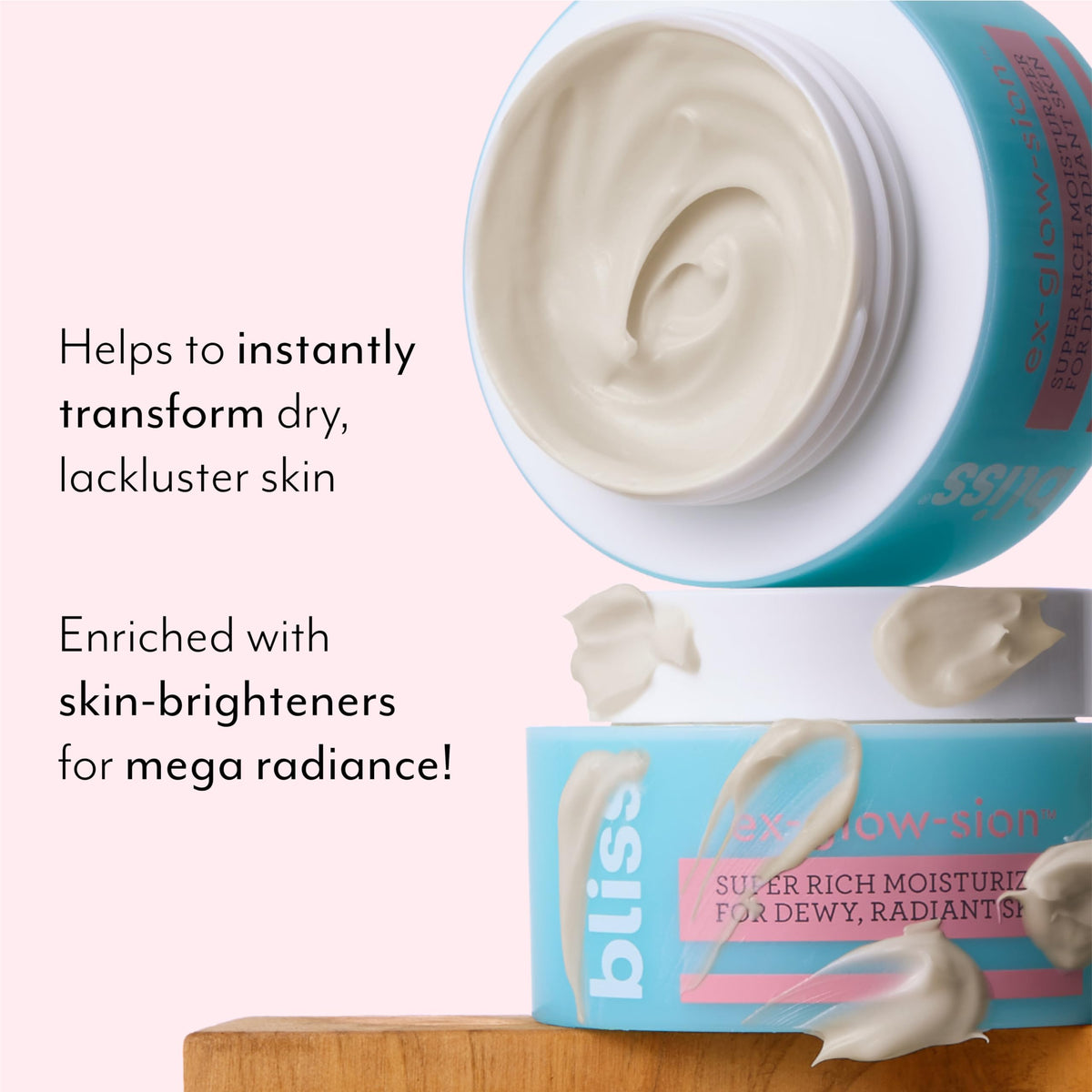 Bliss whipped cream texture close-up demonstrating lightweight hydration
