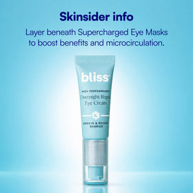 Bliss label close-up focusing on ingredient callouts, conveying transparency and benefits
