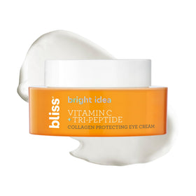 bliss eye cream front packaging shows label and travel-friendly jar benefit brightening