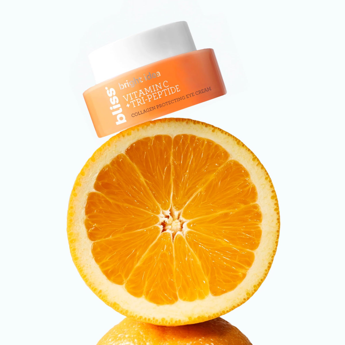 bliss eye cream on bathroom counter lifestyle shot conveys daily ritual and refreshed look
