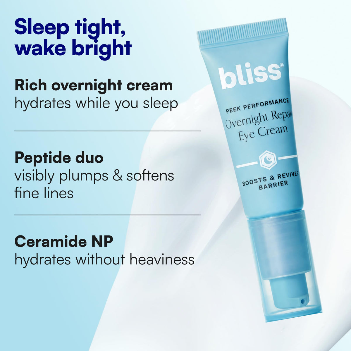 Bliss open jar texture close-up showing rich cream, emphasizing hydration and smoothness