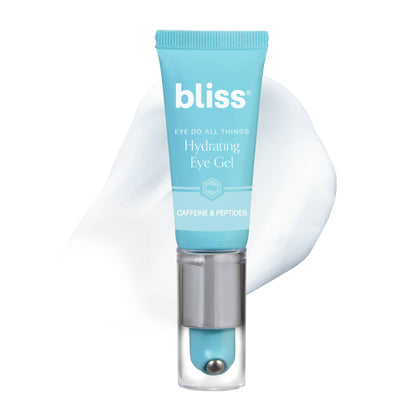 Bliss eye gel front packaging showing product and volume benefit