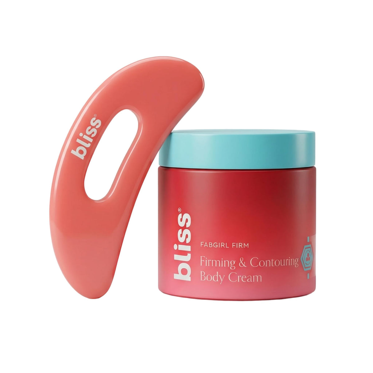 Bliss front packaging showing firming cream and sculptor tool, supports routine clarity