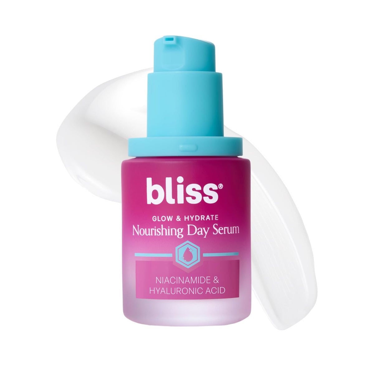 Bliss front bottle showing clean branding and glow benefits